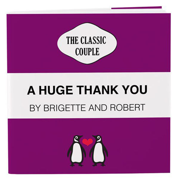 Personalized Notepad Favor With Penguin Couple