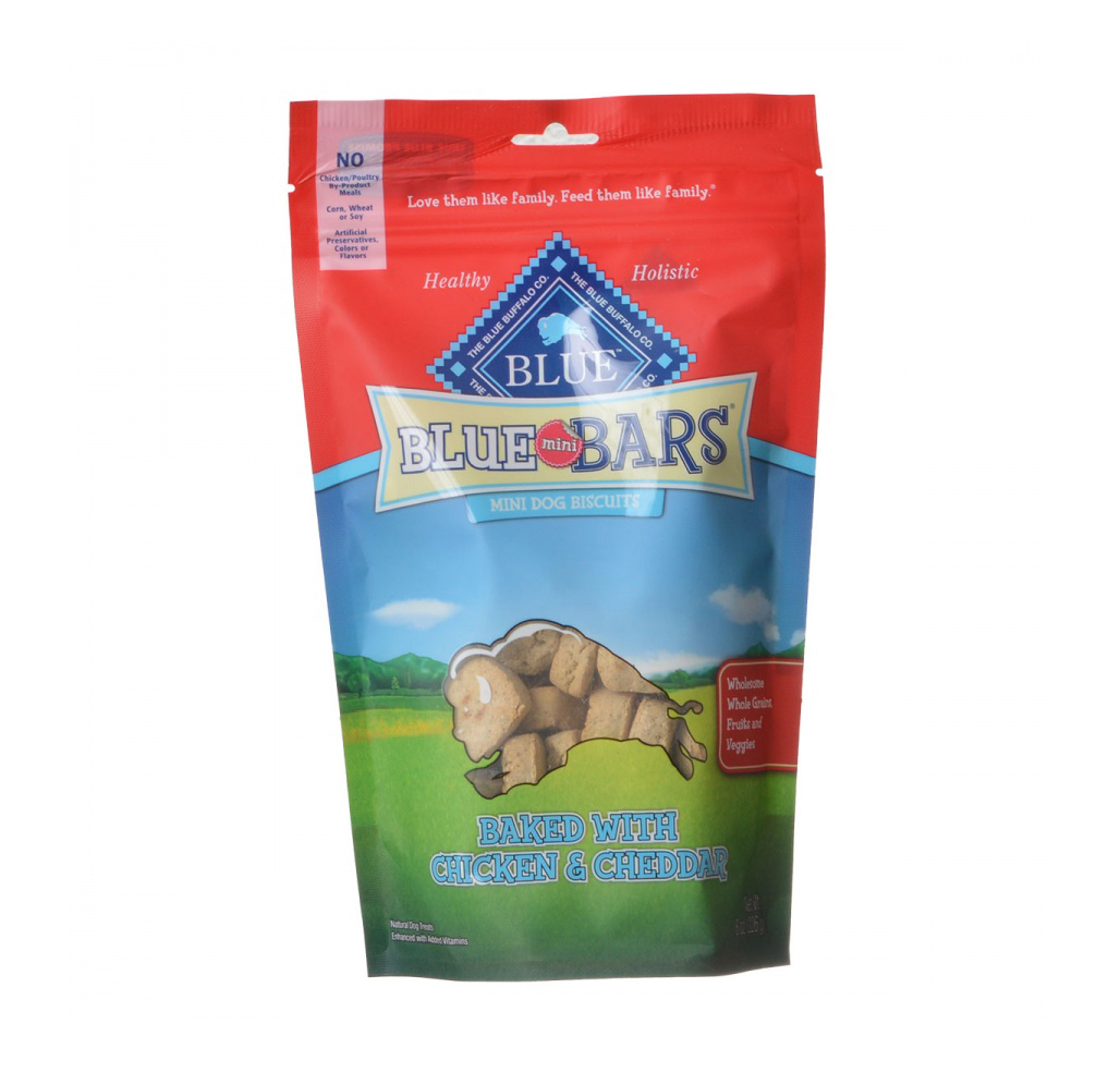 Blue Buffalo Blue Mini Bars Dog Biscuits - Baked with Chicken and Cheddar - 8 oz