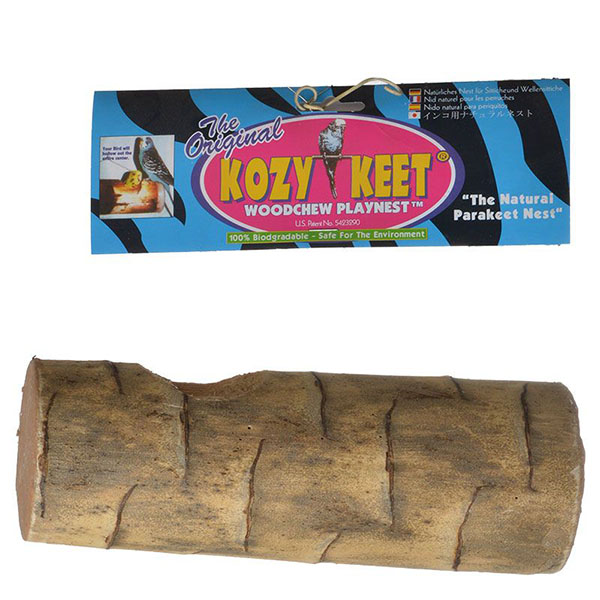 Kozy Keet Woodchew Playnest for Parakeets - 9.25 in. Long x 3.5 in. Wide