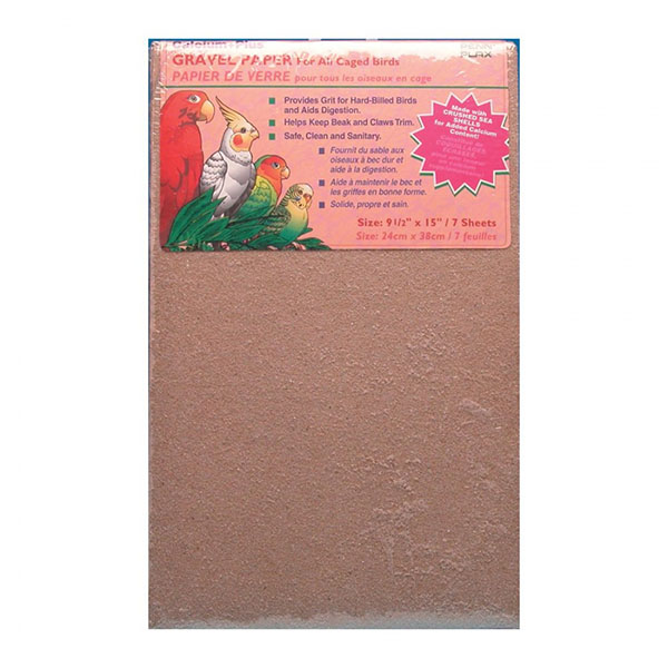 Penn Plax Calcium Plus Gravel Paper for Caged Birds - 9.5 in. x 15 in. - 7 Pack - 2 Pieces