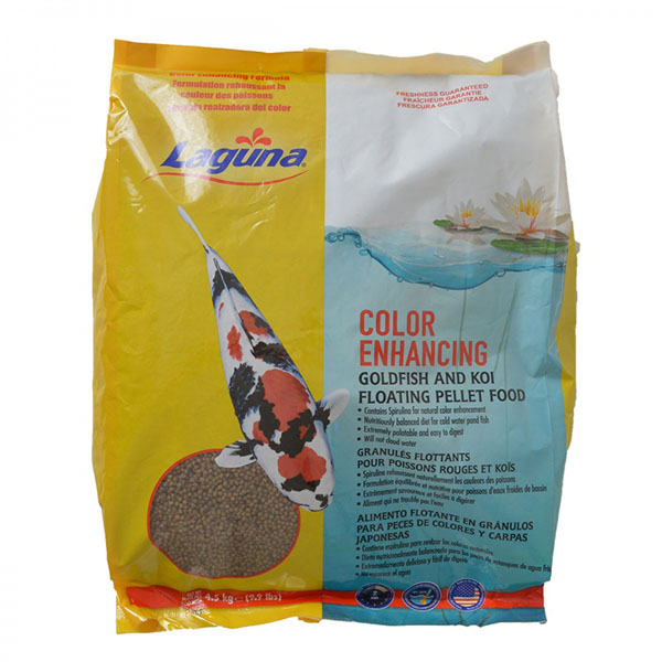 Laguna Color Enhancing Goldfish and Koi Floating Pellet Food - 9.9 lbs