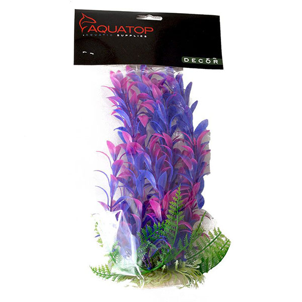 Aqua top Hygro Aquarium Plant - Pink and Purple - 9 in. High w/ Weighted Base - 2 Pieces