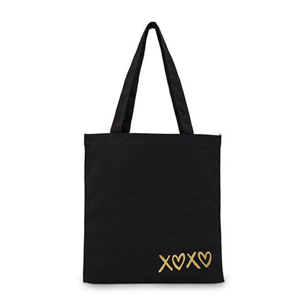 Plain Black Cotton Canvas Tote Bag - XOXO