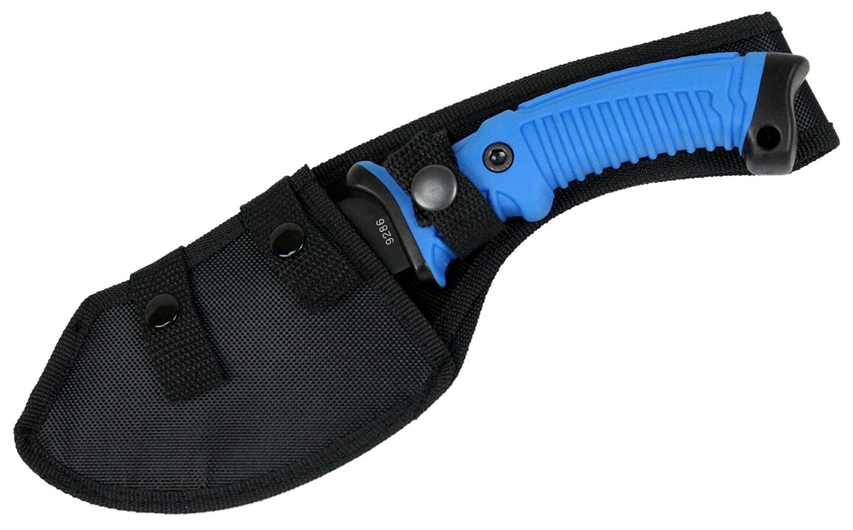 10.5 in. Hunt-Down Axe Throwing Hatchet Gut Hook Serrated Edge Rubber Grip W/ Sheath