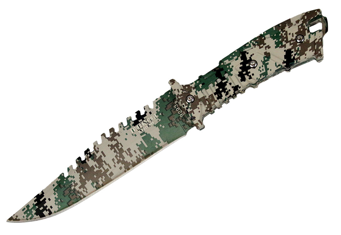 11 in. Defender Xtreme Full Tang Hunting Knife Gray Digital Camo
