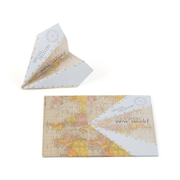 Paper Airplane Wishing Well Stationery Set - 2 Pieces