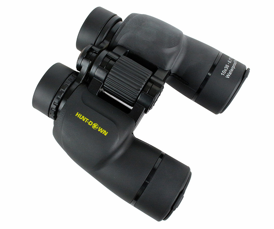 10X36 Huntdown Black Waterproof Binoculars with Nylon Carrying Case