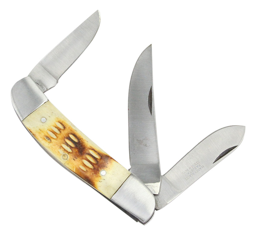 7 in. The Bone Edge Practical Tri-Blade Pocket Knife