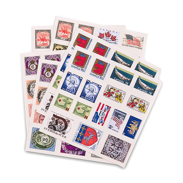 Countries Around The Globe Postage Stamp Sticker Assortment - 4 Pieces