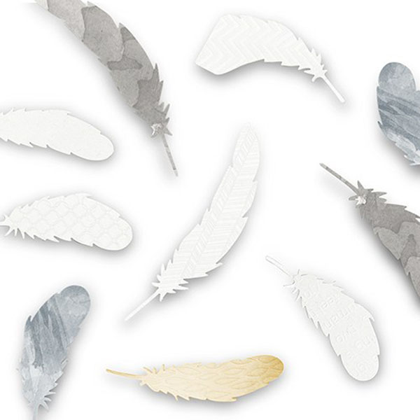 Decorative Paper Feather Assortment 18 - 4 Pieces