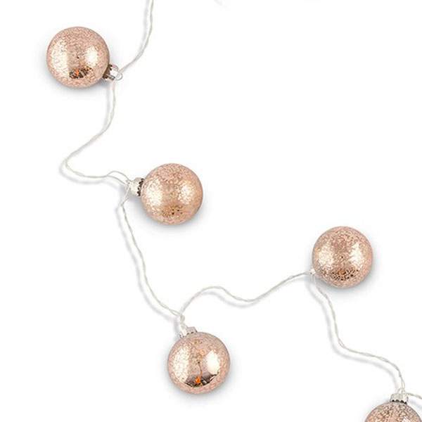 String Of Lights With Mercury Glass Globes - Battery LED