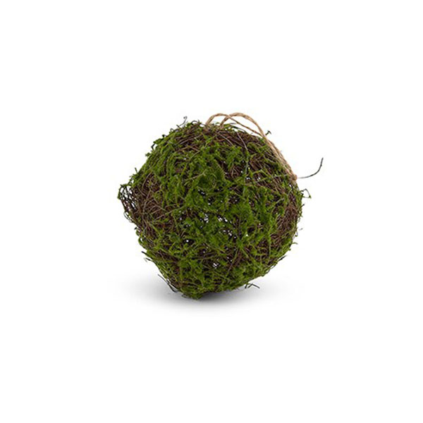 Faux Moss And Wicker Pomander 2 Pieces