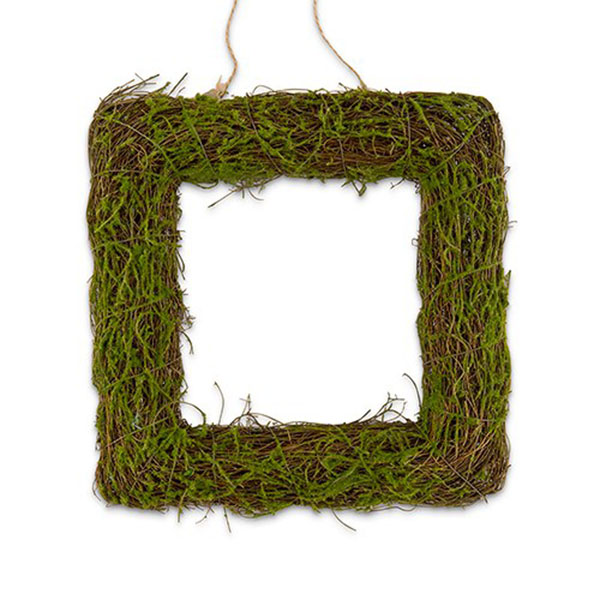 Faux Moss And Wicker Square Frame - Medium - 2 Pieces