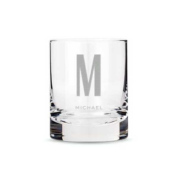 Personalized Whiskey Glass - Single Monogram Initial