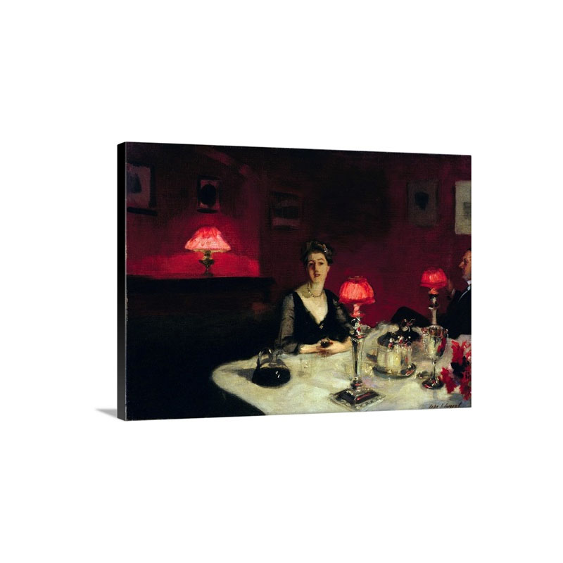 A Dinner Table At Night By John Singer Sargent Wall Art - Canvas - Gallery Wrap