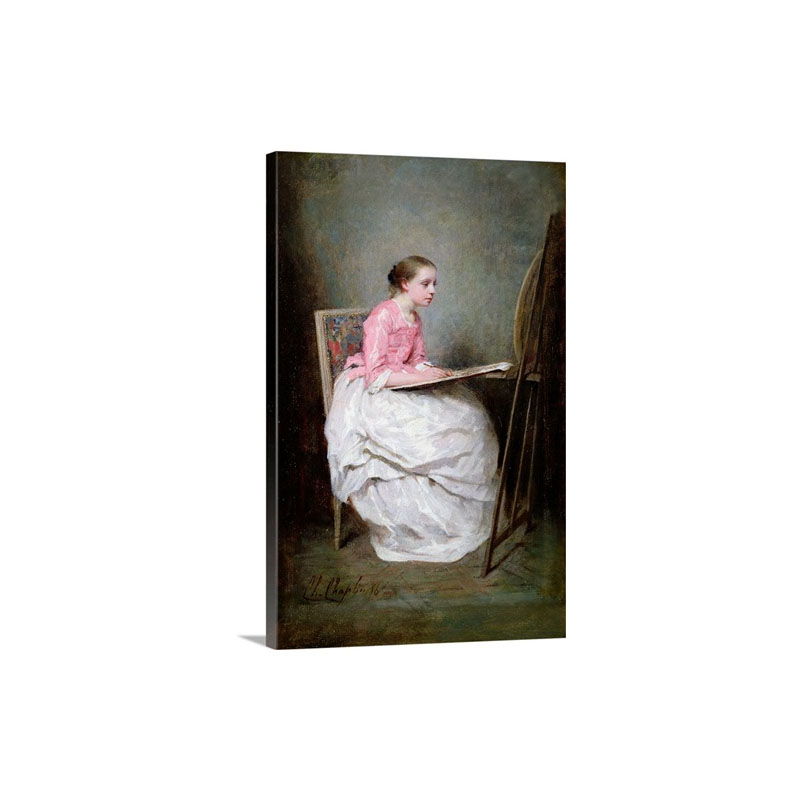 A Girl Drawing 1856 Wall Art - Canvas - Gallery Wrap