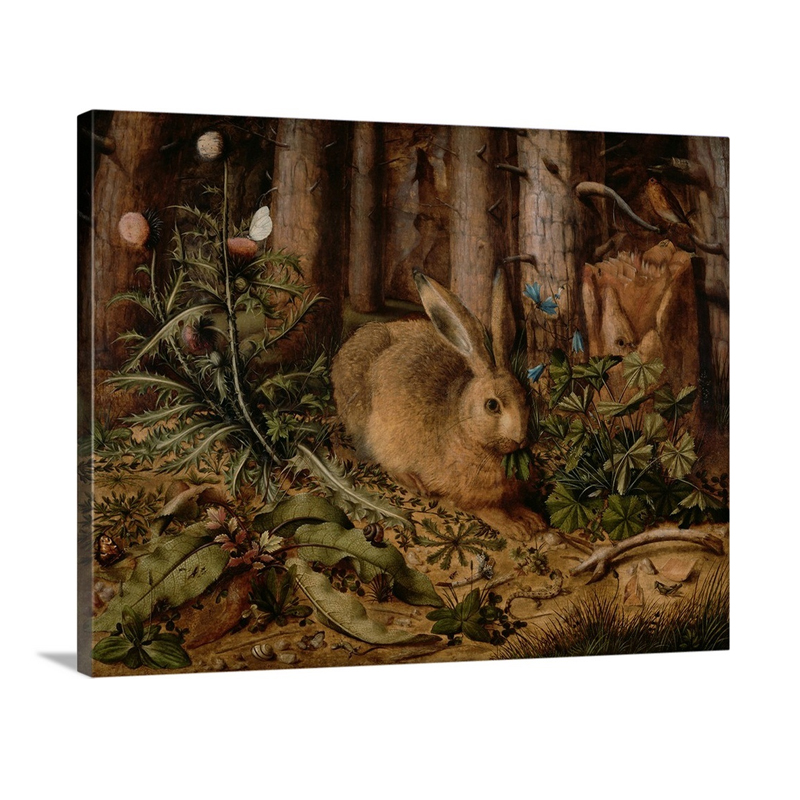 A Hare In The Forest By Hans Hoffmann C 1585 Wall Art - Canvas - Gallery Wrap
