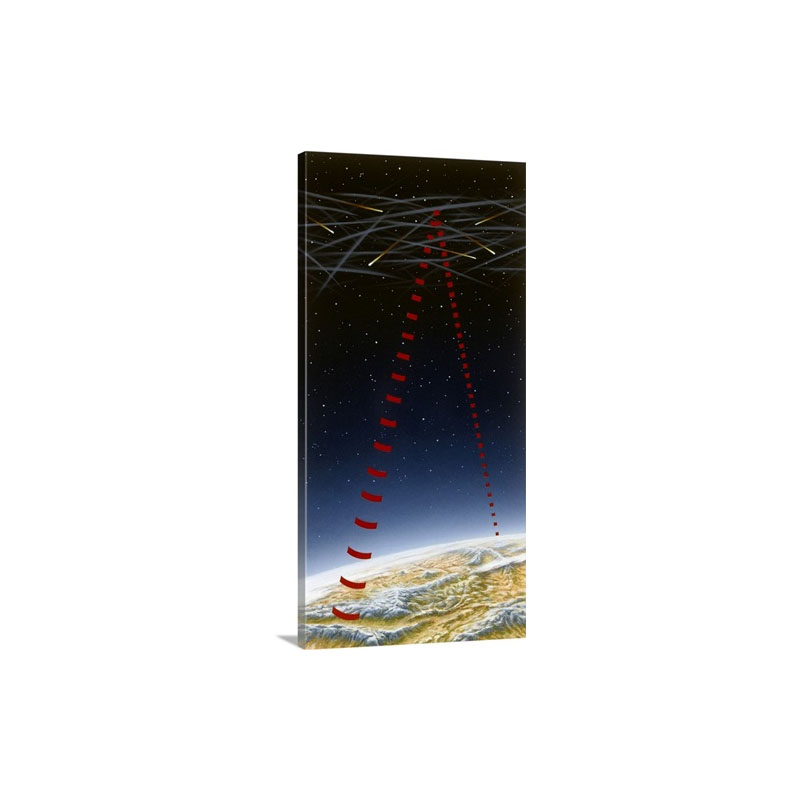 A Painting Depicts Radio Signals Relaying Communication Data Wall Art - Canvas - Gallery Wrap