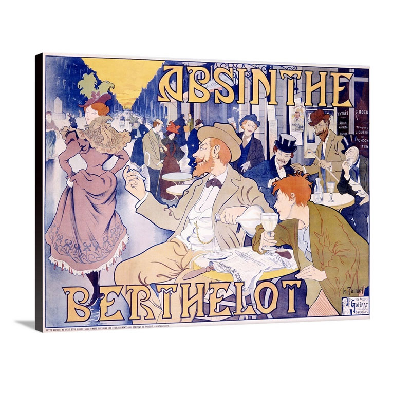 Absinthe Berthelot Vintage Poster By Thiriet Wall Art - Canvas - Gallery Wrap