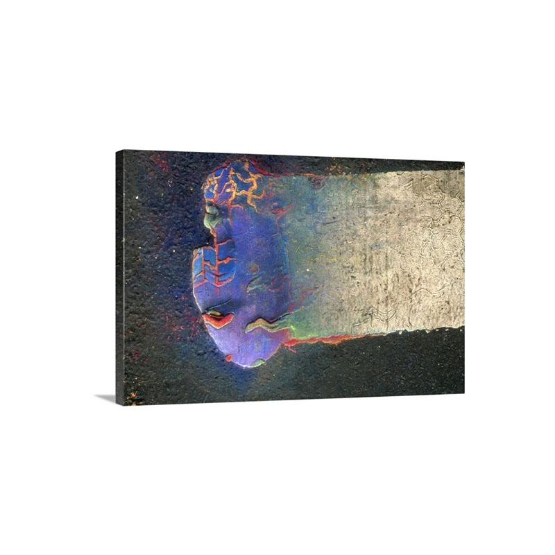 Abstract Painting W Hidden Face Wall Art - Canvas - Gallery Wrap