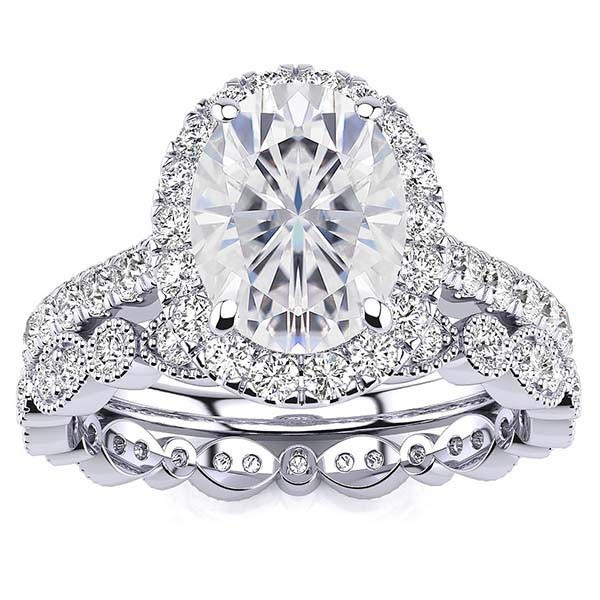 Adele Moissanite Set - White Gold