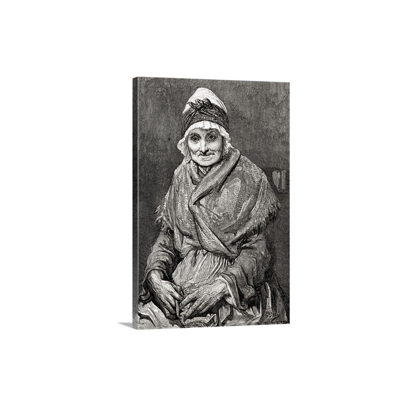 After A Drawing Done In 1880 By Gustave Dore Of His Nurse Francoise 1885 Wall Art - Canvas - Gallery Wrap