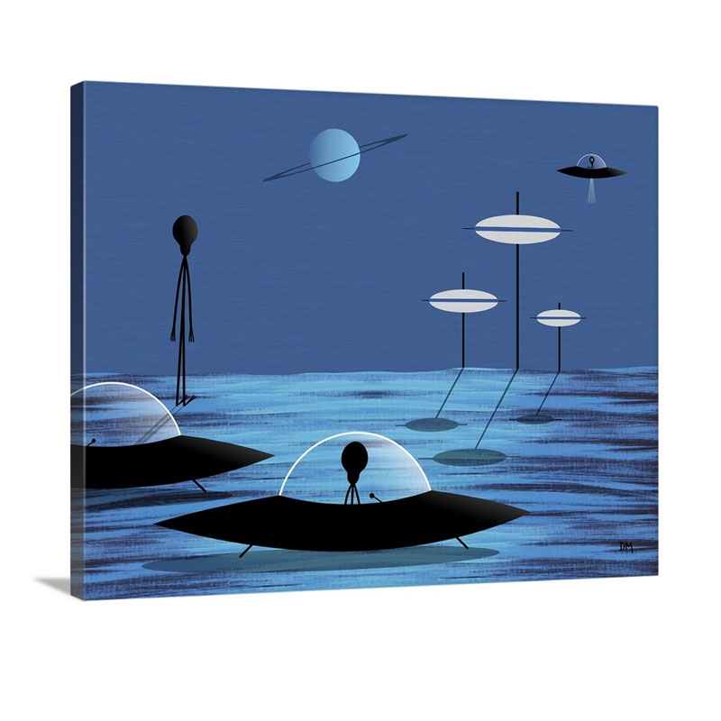 Aliens Blue Sky Wall Art - Canvas - Gallery Wrap