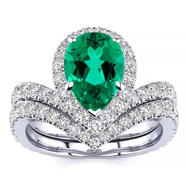 Anna Emerald Ring - White Gold