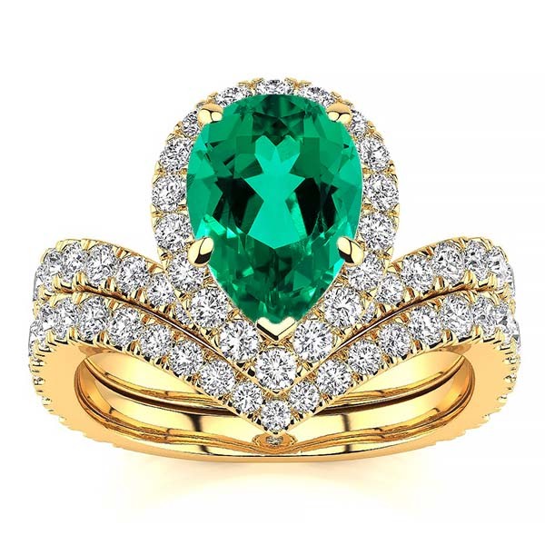 Anna Emerald Ring - Yellow Gold