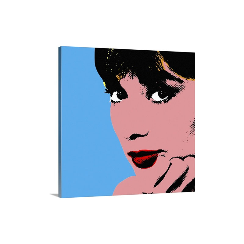 Audrey Hepburn Blue Dots Wall Art - Canvas - Gallery Wrap