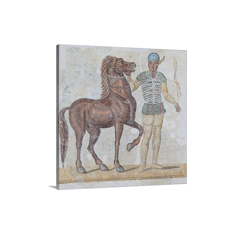 Auriga Of The Circus 3rd C A D Ancient Roman Mosaic Palazzo Massimo Rome Italy Wall Art - Canvas - Gallery Wrap