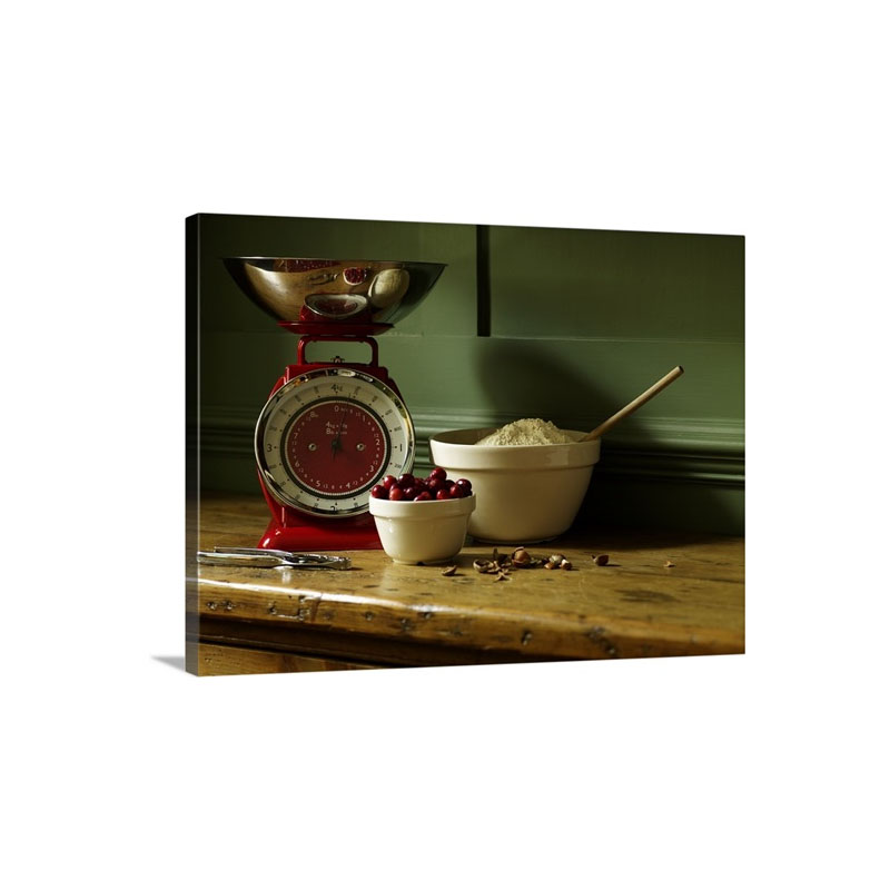 Baking Ingredients Sit On Table Wall Art - Canvas - Gallery Wrap