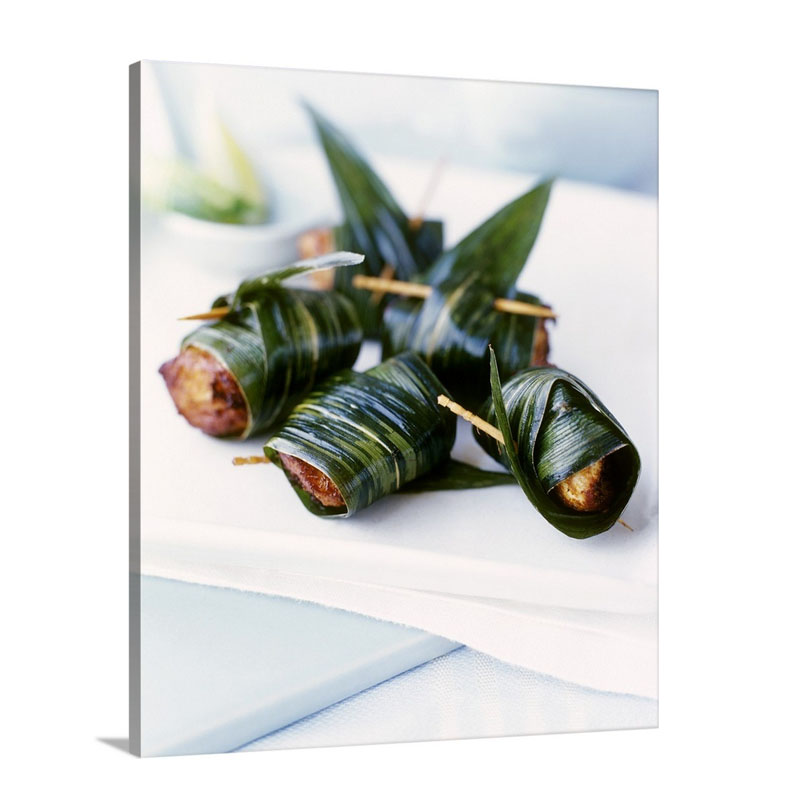 Banana Leaves With Mince Stuffing Thailand Wall Art - Canvas - Gallery Wrap