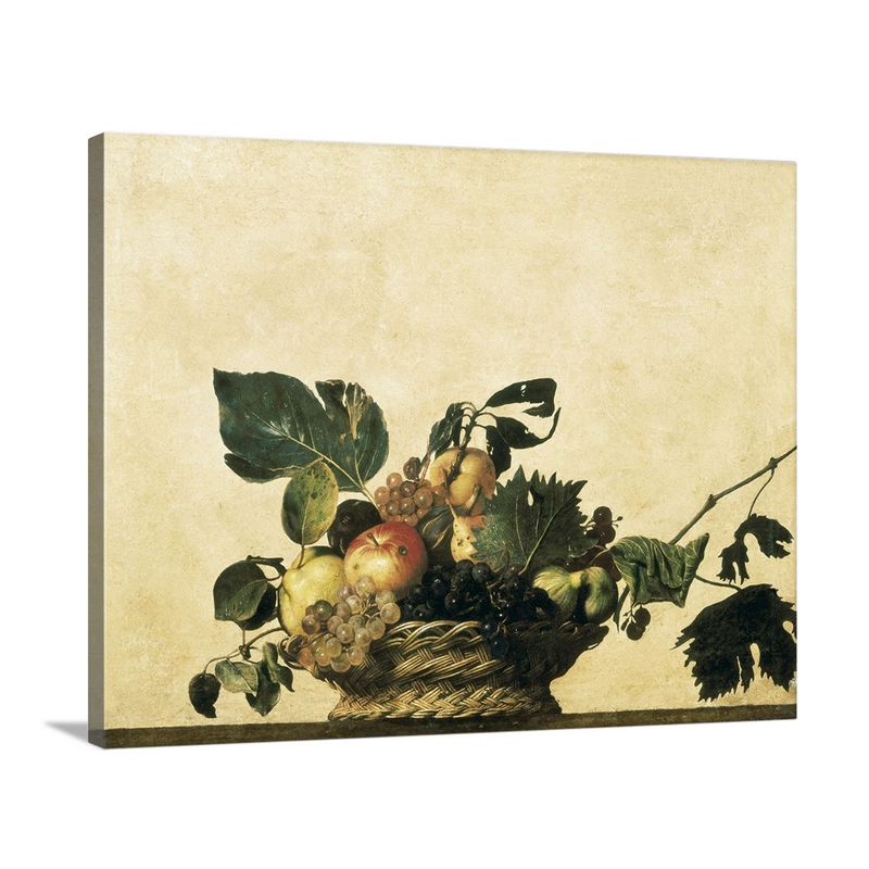 Basket With Fruit Wall Art - Canvas - Gallery Wrap