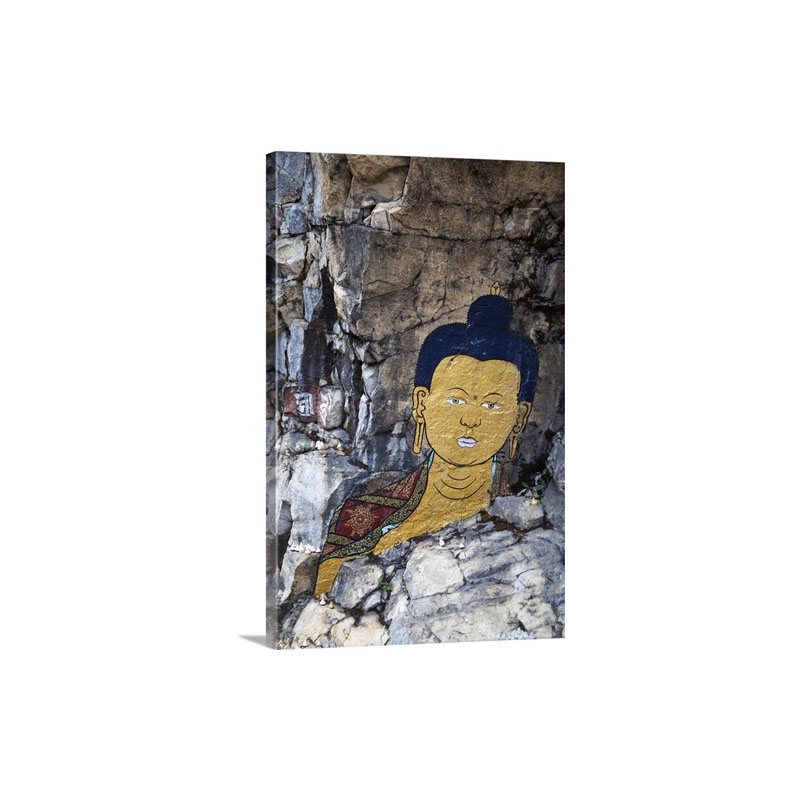 Bhutan Trongsa Rock Painting Scene From Travelers And Magicians Movie Wall Art - Canvas - Gallery Wrap