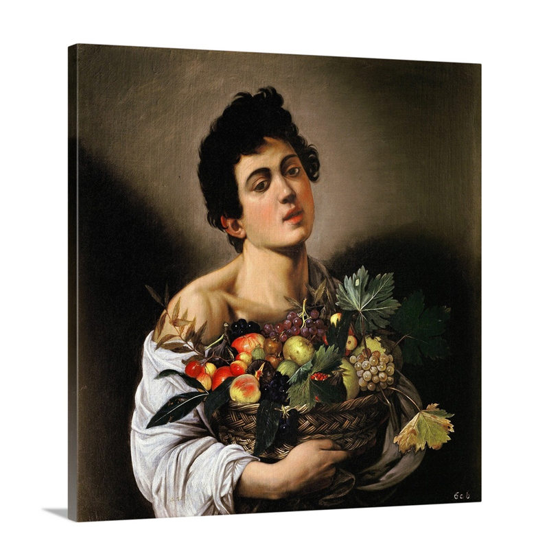 Boy With Basket Of Fruit By Caravaggio Wall Art - Canvas - Gallery Wrap