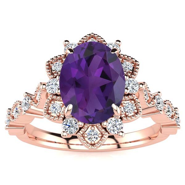 Brenda Amethyst Ring - Rose Gold