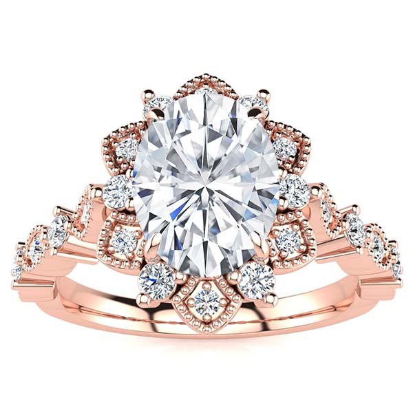 Brenda Moissanite Ring - Rose Gold