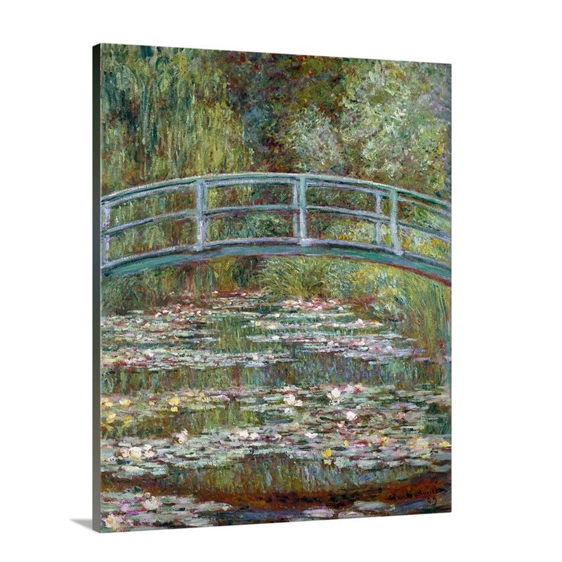 Bridge Over A Pond Of Water Lilies Wall Art - Canvas - Gallery Wrap