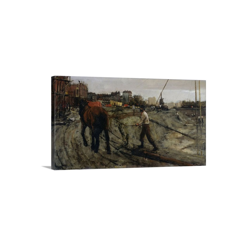 Building Site C 1900 By George Hendrik Breitner Dutch Painting Oil On Canvas Wall Art - Canvas - Gallery Wrap