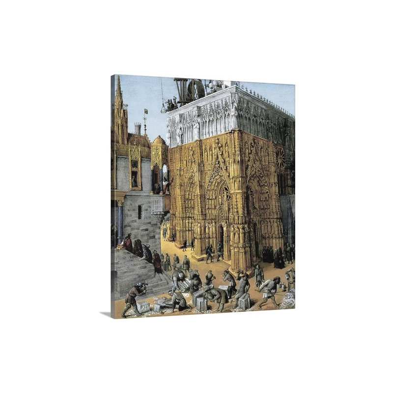 Building Of The Temple Of Jerusalem Renaissance Miniature Painting Wall Art - Canvas - Gallery Wrap