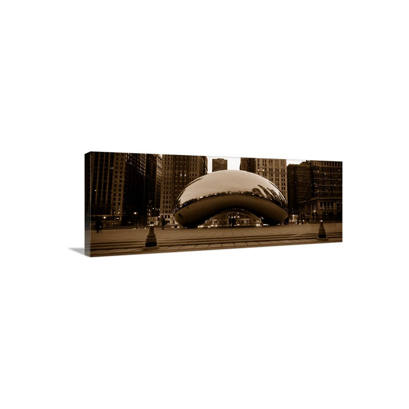 Buildings In A City Cloud Gate Millennium Park Chicago Illinois USA I I I Wall Art - Canvas - Gallery Wrap