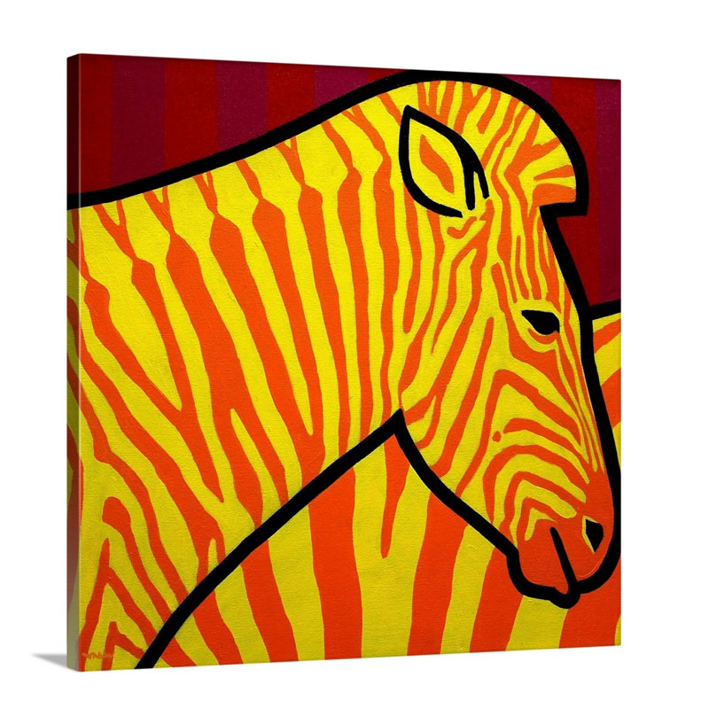 Cadmium Zebra Wall Art - Canvas - Gallery Wrap