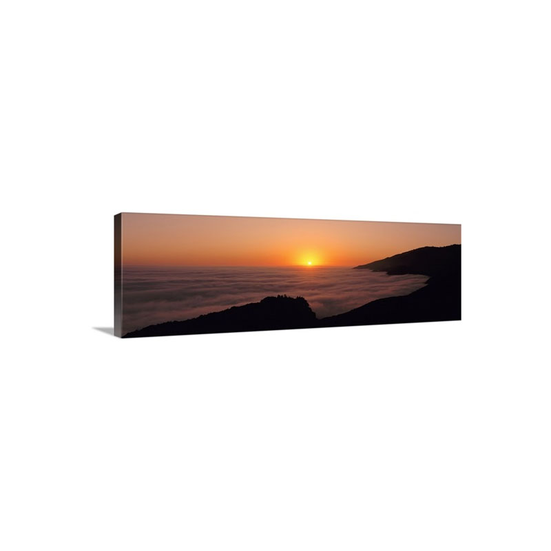 California Big Sur Pacific Ocean Sunset With Marine Layer Wall Art - Canvas - Gallery Wrap