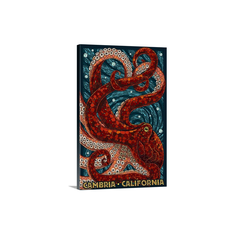 Cambria California Octopus Mosaic Wall Art - Canvas - Gallery Wrap