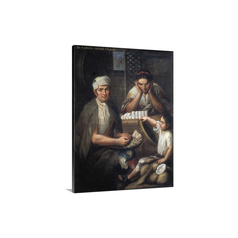 Casta Paintings Mixed Race Family In Mexico 1763 Wall Art - Canvas - Gallery Wrap