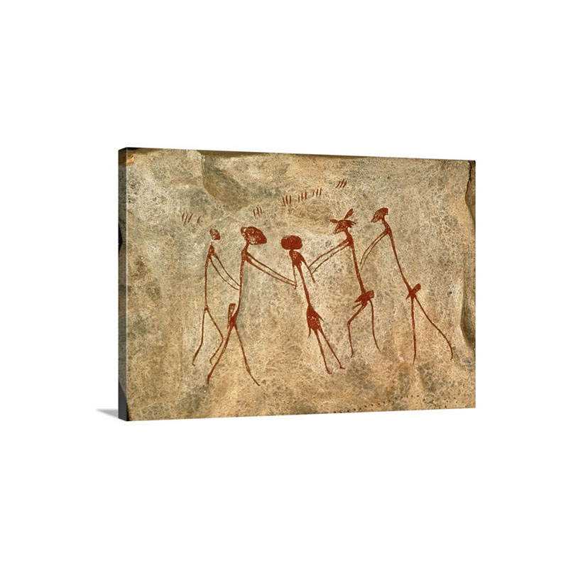 Cave Painting Kolo Figures Depicting An Abduction Wall Art - Canvas - Gallery Wrap