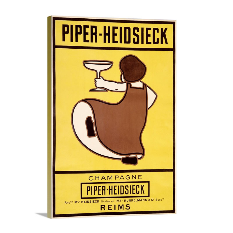 Champagne Piper Heidsieck Vintage Poster Wall Art - Canvas - Gallery Wrap