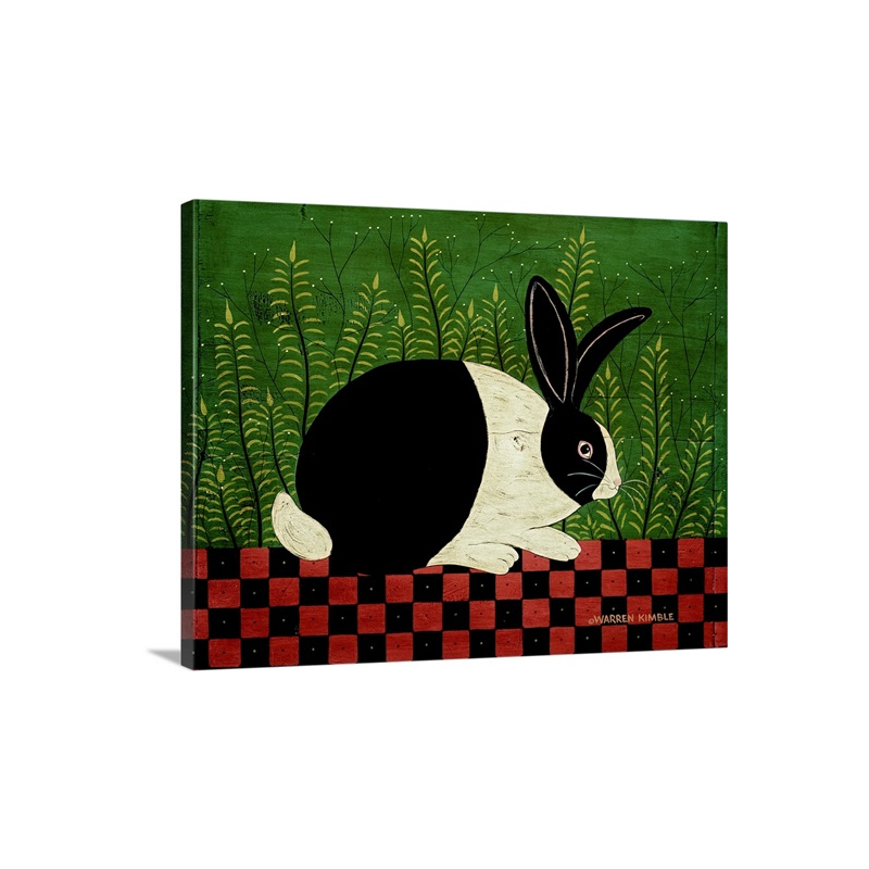 Checkerboard Bunny Wall Art - Canvas - Gallery Wrap