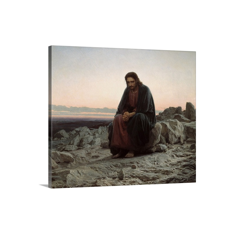 Christ In The Wilderness By Ivan Nikolaevich Kramskoi Wall Art - Canvas - Gallery Wrap